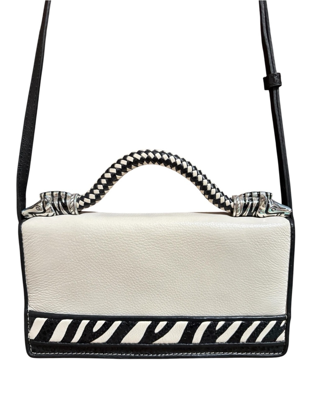 Brighton Kenia Zebra Flap Crossbody Bag
